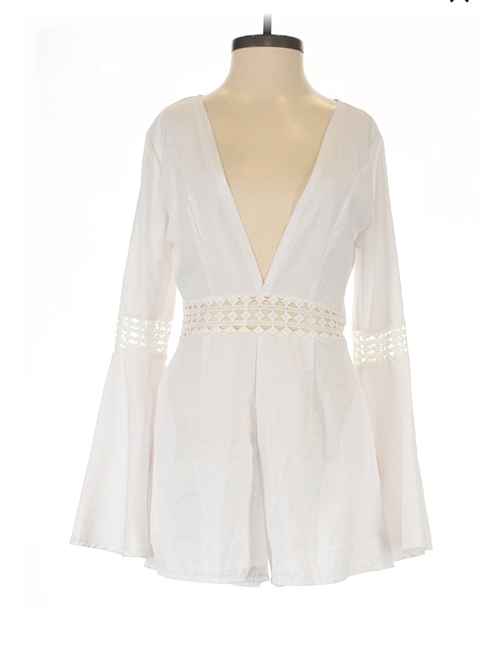 White Bell Sleeve Romper
